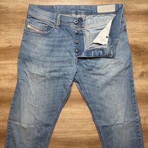 Diesel Jeans Men 31x32 Blue Tepphar Slim Carrot Stretch Denim Light Wash R2H48